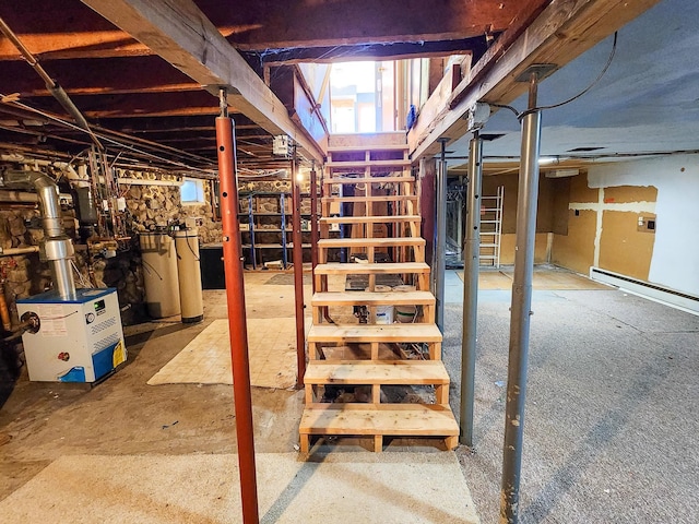 295 W Birch St, Harrison, MI 48625 - basement featuring a water softener and baseboard heating