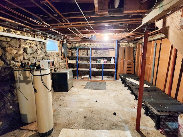 basement with electric panel