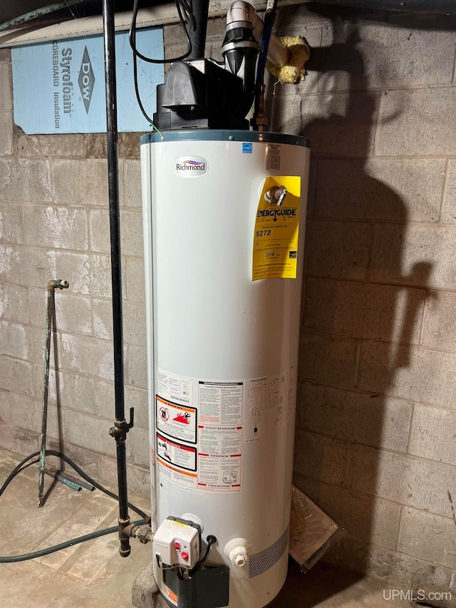 utilities featuring gas water heater