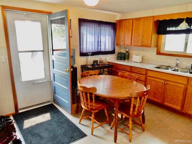 kitchen with a wealth of natural light and sink