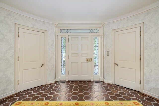 entrance foyer with crown molding