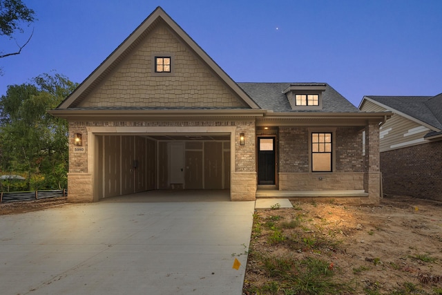 view of front of home featuring a garage