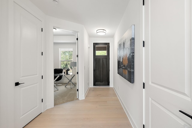 interior space with light wood-type flooring