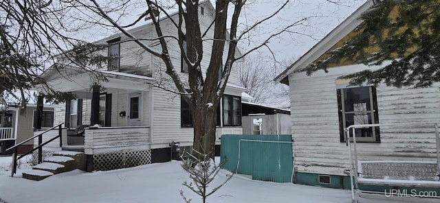 view of snowy exterior