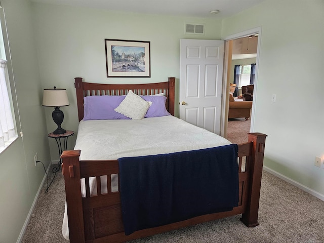 bedroom with carpet