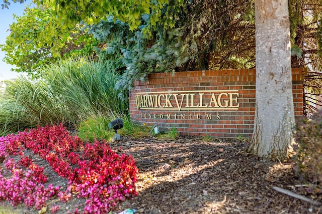 view of community sign