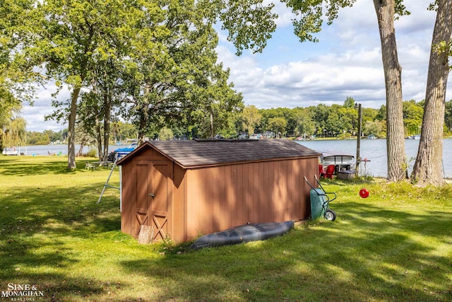 2771 Hemlock Rd, Quincy, MI 49082 - view of shed featuring a water view