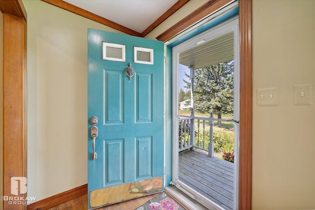 entrance foyer with hardwood / wood-style flooring