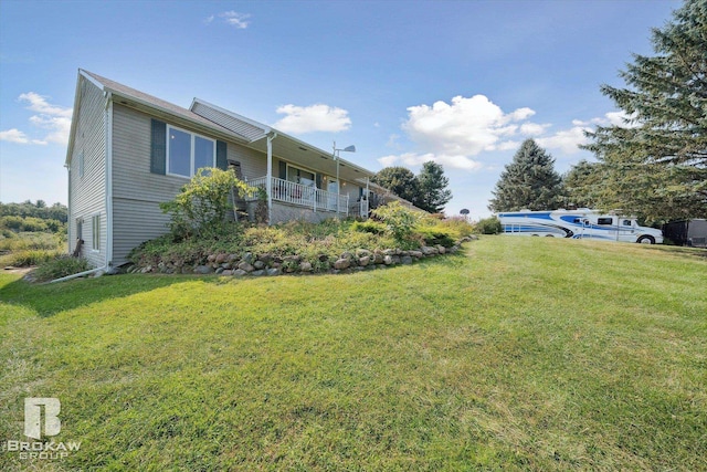 exterior space with a front yard