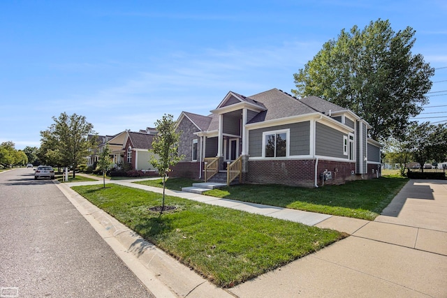 view of front of home with a front yard