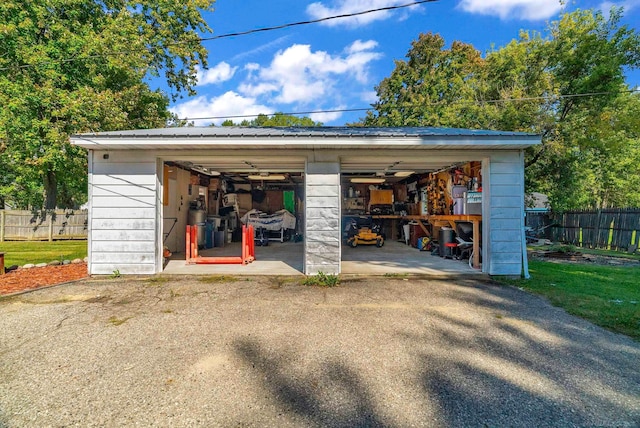 view of garage