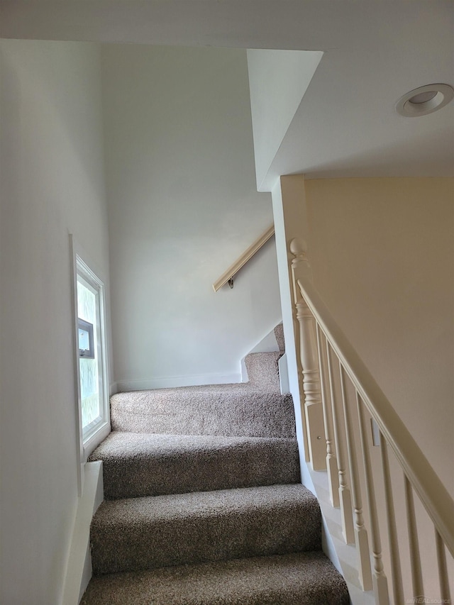 stairs with carpet floors