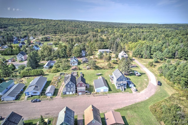 52 Senter St, Ahmeek, MI 49901 - aerial overview of property's location featuring a forest and nearby suburban area
