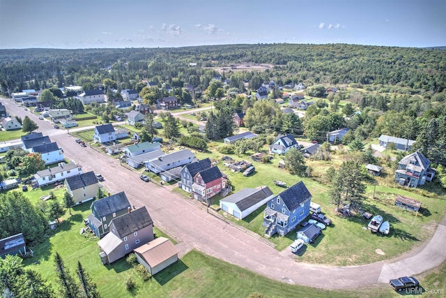 52 Senter St, Ahmeek, MI 49901 - aerial perspective of suburban area featuring a heavily wooded area