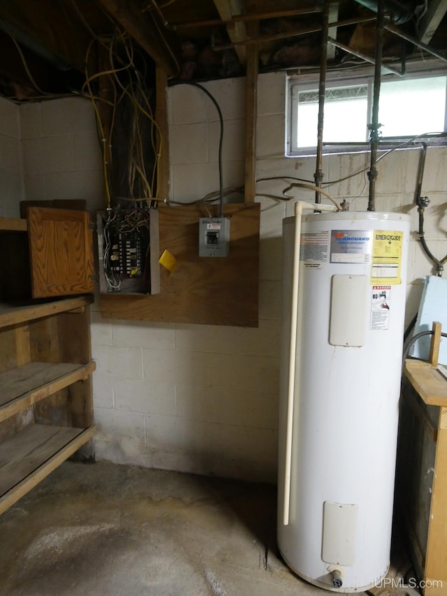 interior space featuring water heater