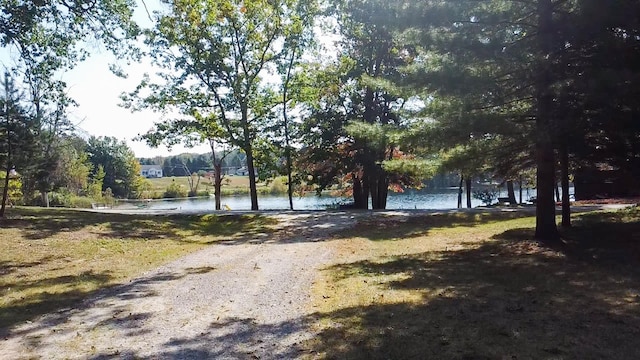 view of street featuring a water view