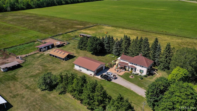 drone / aerial view featuring a rural view