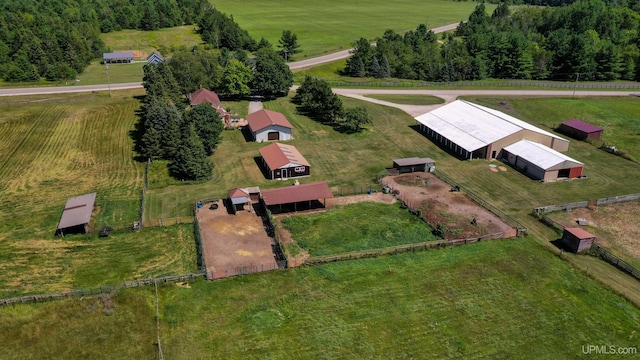 drone / aerial view featuring a rural view