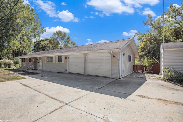 view of garage