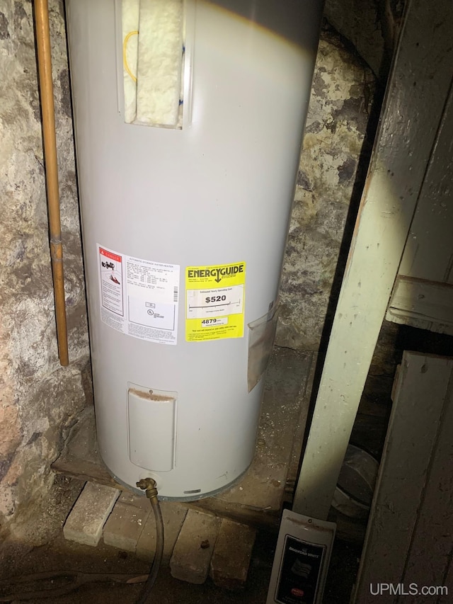 utility room with water heater