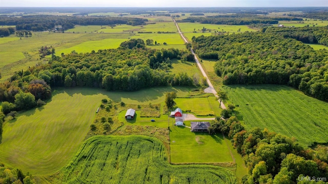 drone / aerial view featuring a rural view