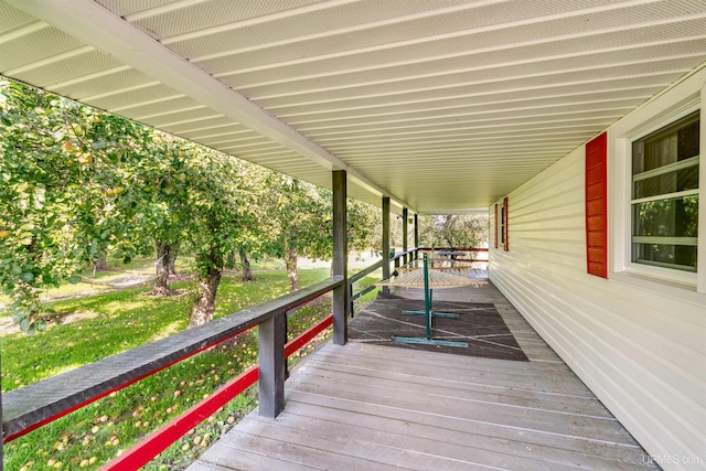 wooden deck with a porch