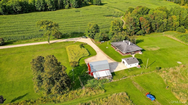 drone / aerial view featuring a rural view