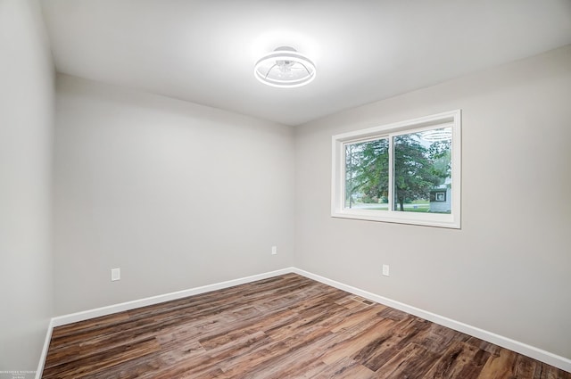 empty room featuring wood-type flooring