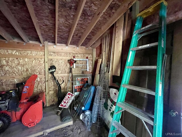 view of unfinished attic