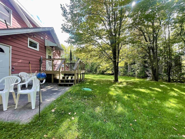 156 N Carlshend Rd, Skandia, MI 49885 - view of yard with a deck