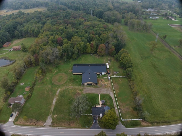 drone / aerial view with a rural view