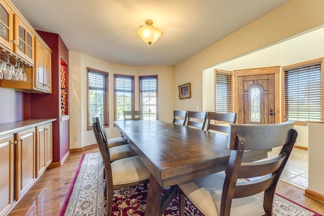 dining area featuring light hardwood / wood-style floors