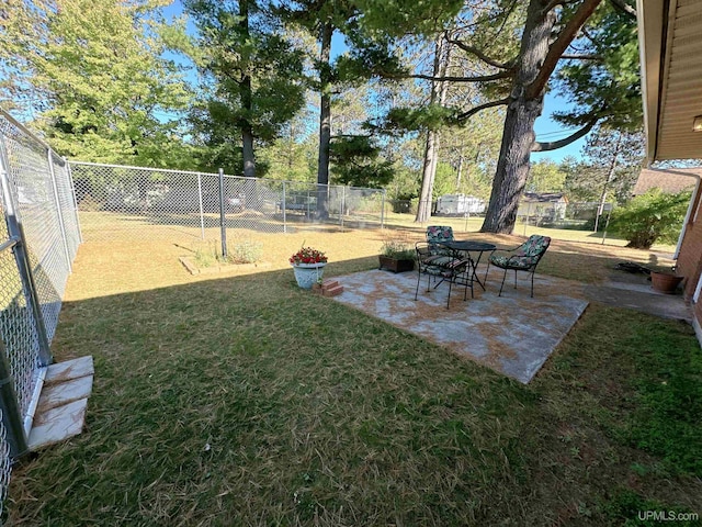 view of yard with a patio area