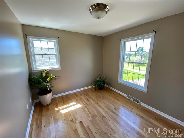 empty room featuring light wood-type flooring