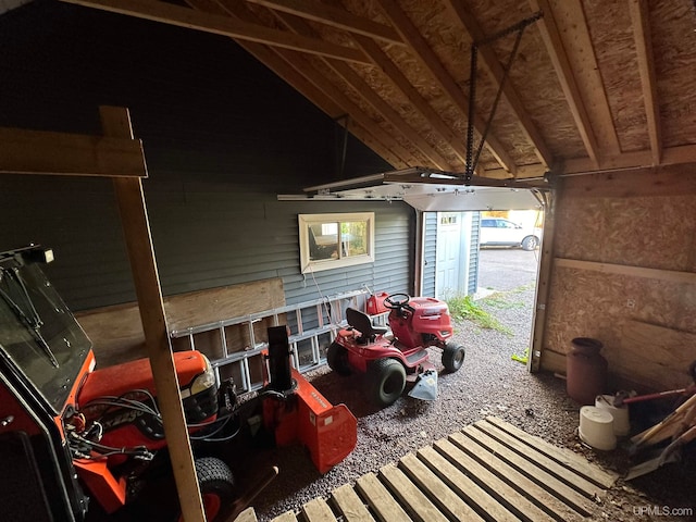 interior space with lofted ceiling