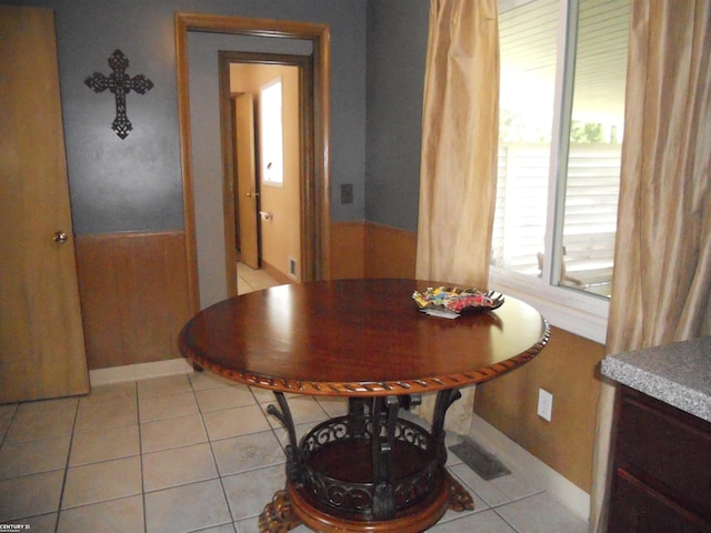 view of tiled dining room