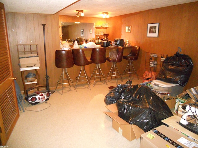 bar with wooden walls