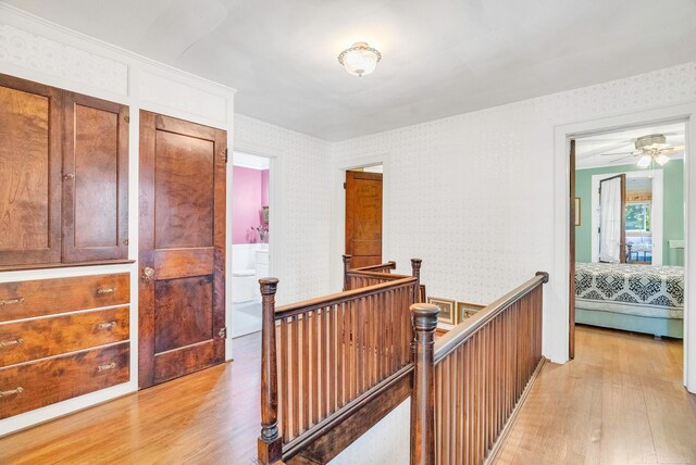 hallway featuring light hardwood / wood-style flooring