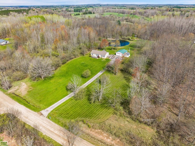 bird's eye view with a rural view