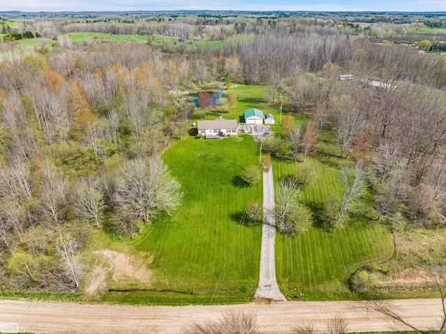 bird's eye view with a rural view