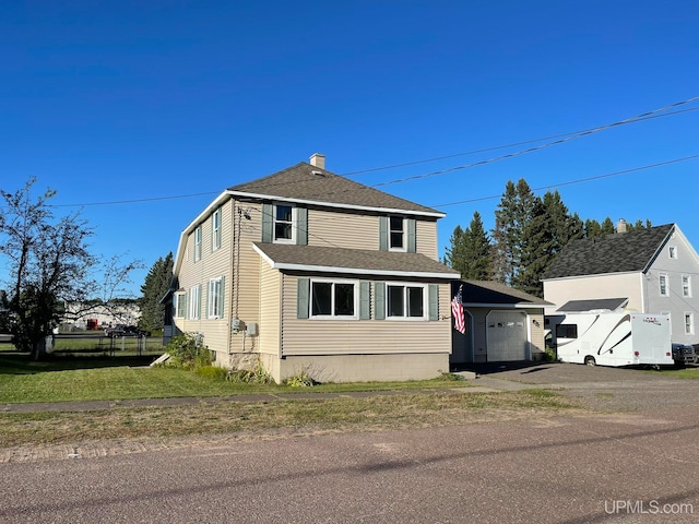 view of front property with a garage