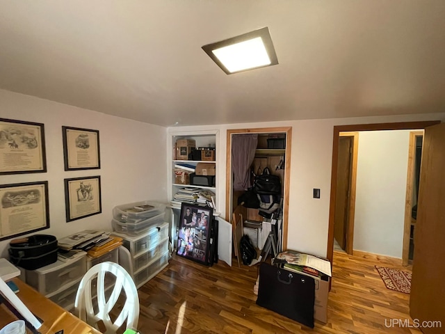 office featuring dark wood-type flooring