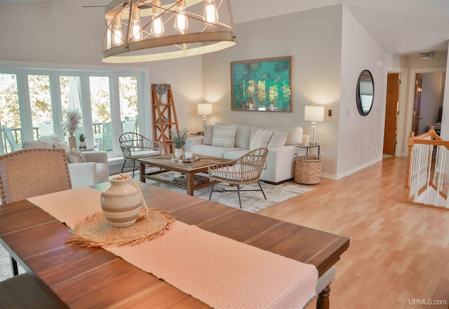 dining area featuring wood-type flooring