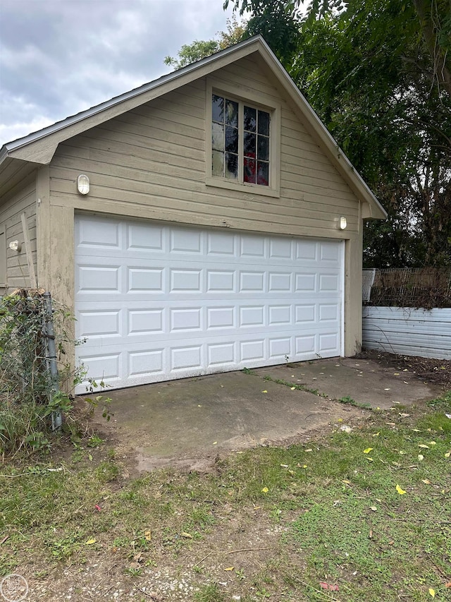 view of garage