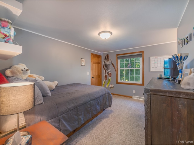 bedroom with carpet floors