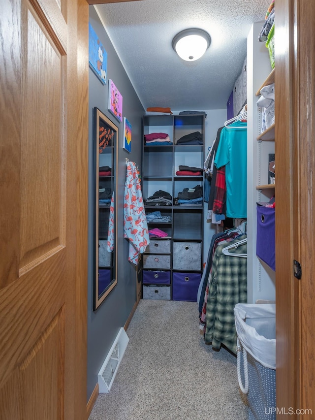 spacious closet with carpet floors