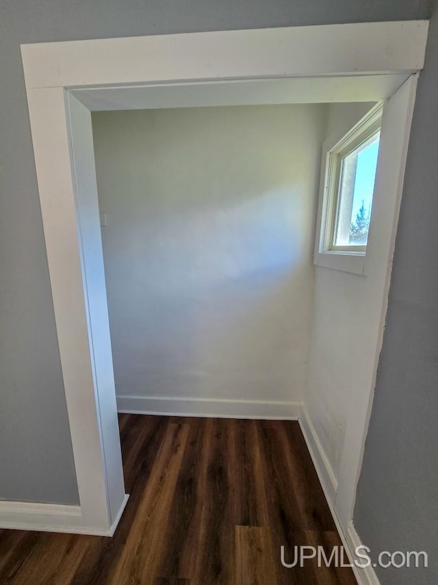 hall featuring dark hardwood / wood-style floors