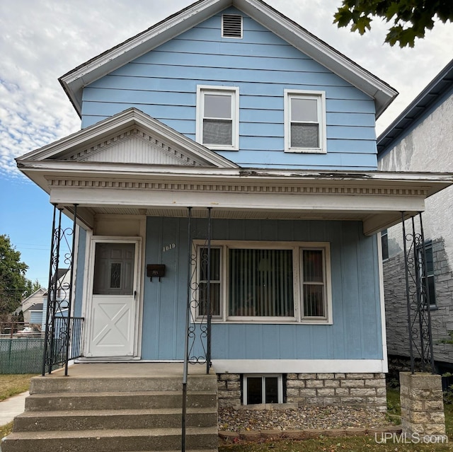 view of front of home with a porch