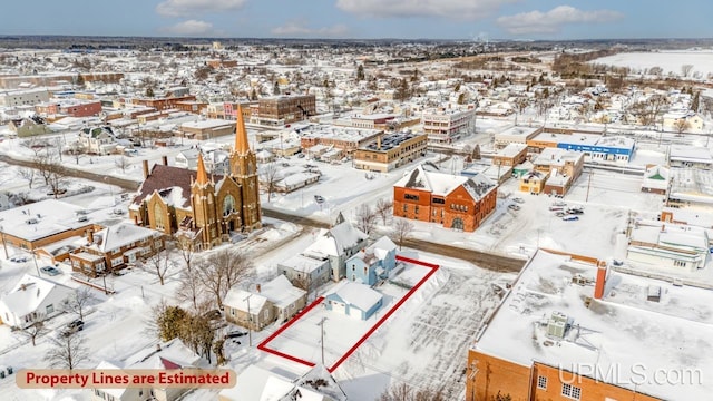 view of snowy aerial view