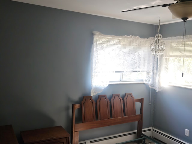 interior space with an inviting chandelier